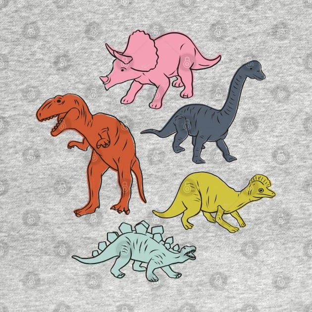 Plastic Toy Dinosaurs by cecececececelia